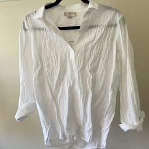 Loft White Collared White Shirt